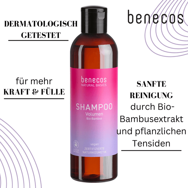 benecos Natural Basics Shampoo Volumen, Bio-Bambus