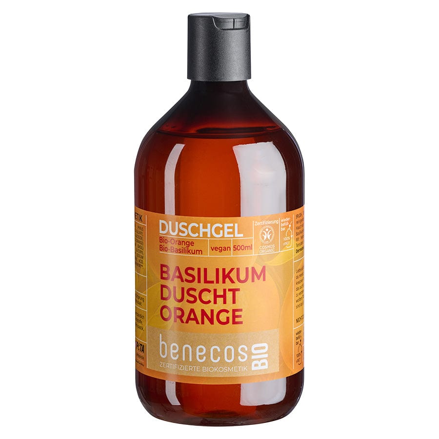 benecosBIO Duschgel BASILIKUM DUSCHT ORANGE, Bio-Orange und Bio-Basilikum
