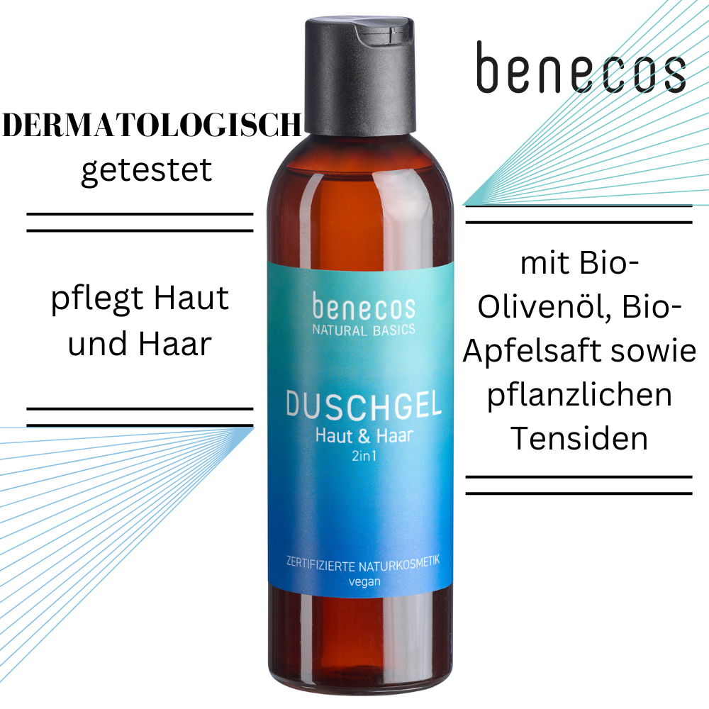 benecos Natural Basics Duschgel 2in1 für Haut & Haar