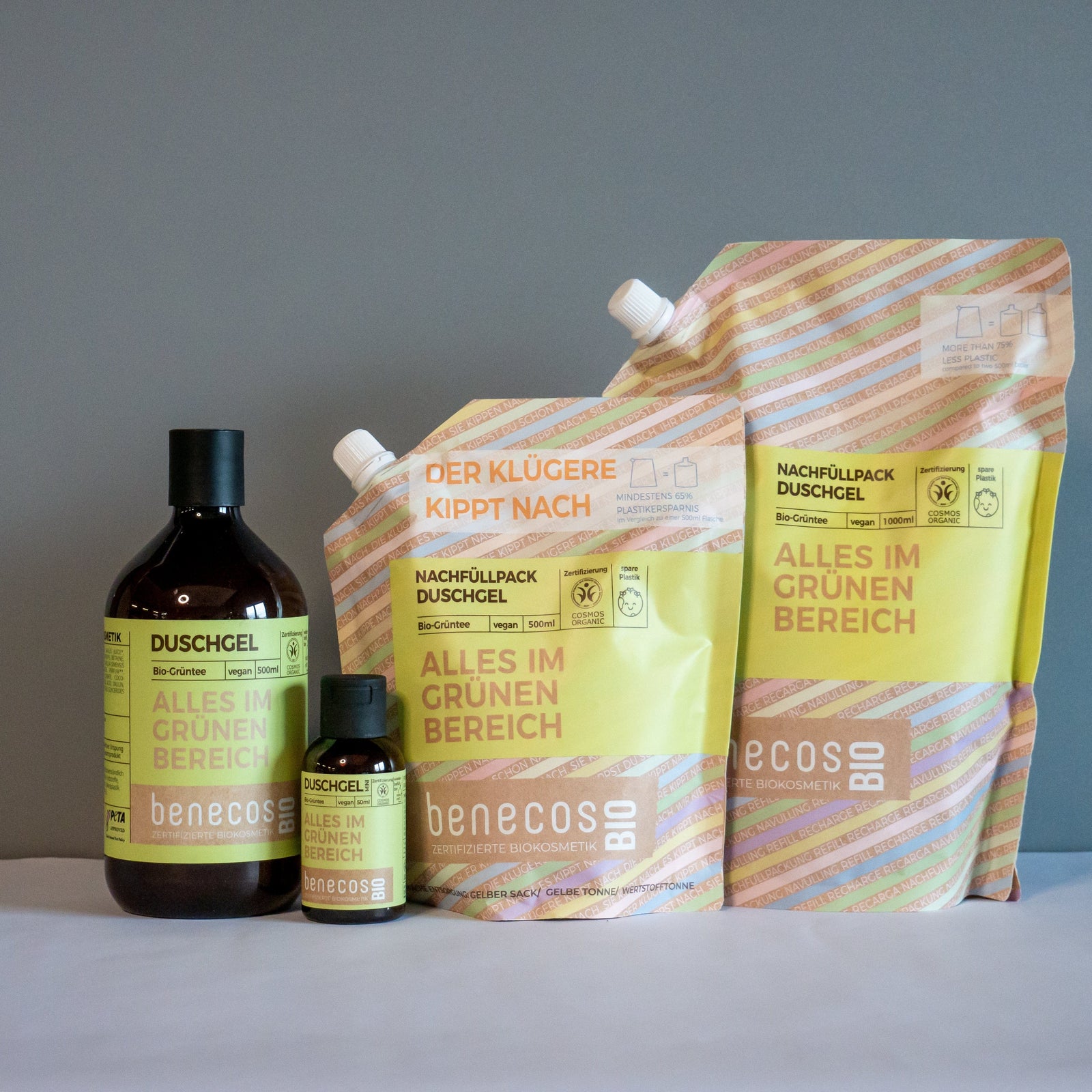 benecosBIO Duschgel Bio-Grüntee ALLES IM GRÜNEN BEREICH