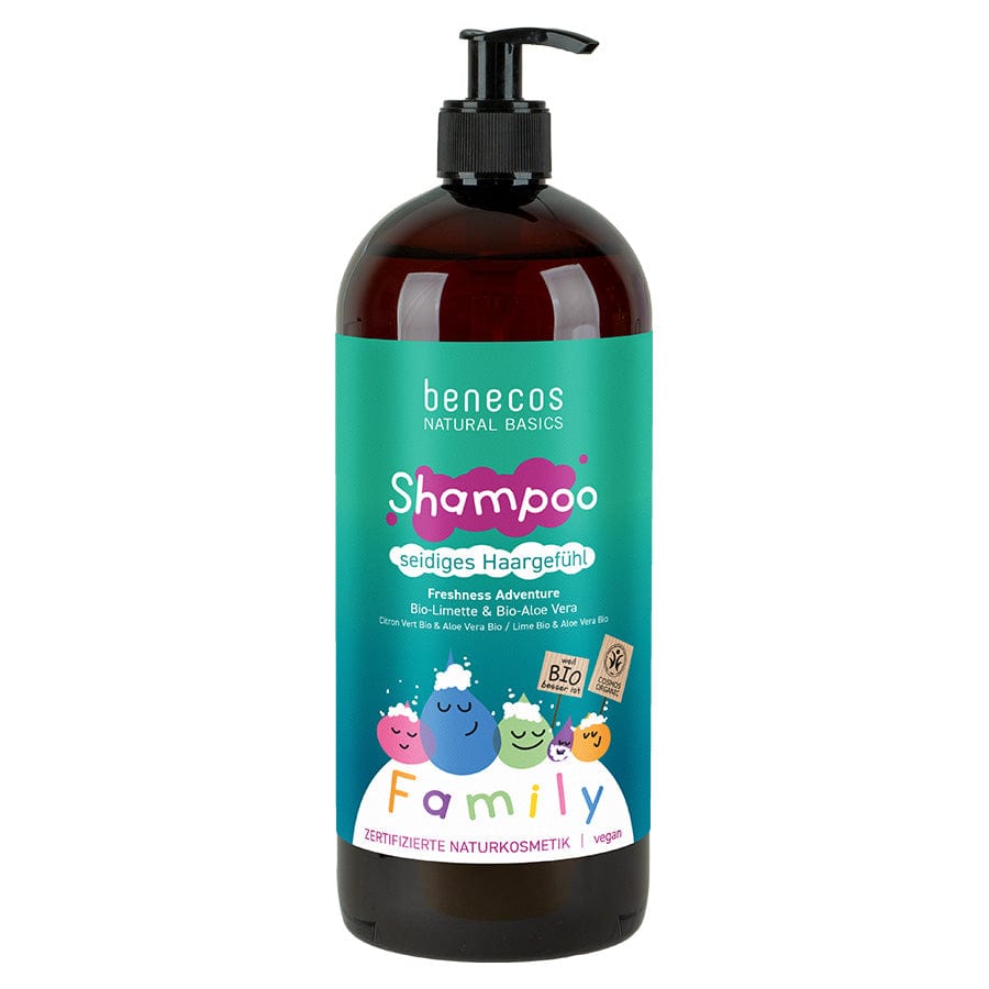 benecos Shampoo FAMILY SIZE Freshness Adventure, Limette &amp; Aloe Vera